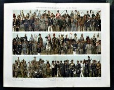 1902.Antica Stampa Cromolitografica:UNIFORMI TEDESCHE ESERCITO - MARINA  MEYERS