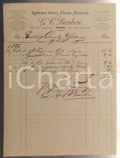 1896 TORINO Via Lagrange - G. C. BARBERO Libreria della Sacra Famiglia *Fattura