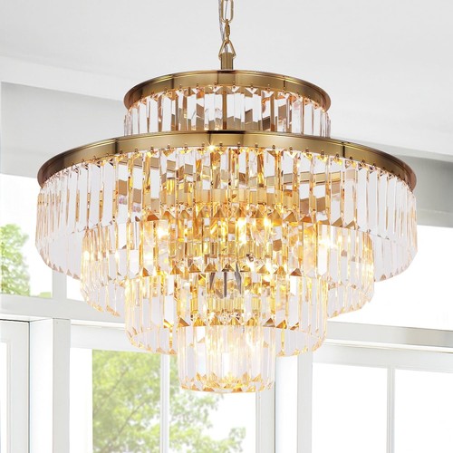 Lampadario cristallo oro - , 24"
