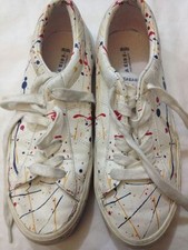 ZARA - scarpe casual -colore bianco con righe colorate - N° 36/37 - USATE