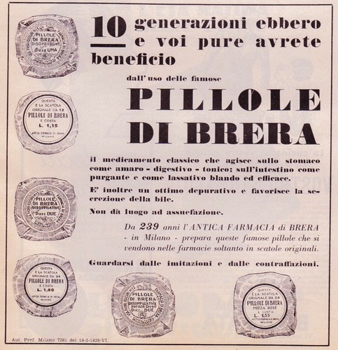 Pubblicita 1935 pillole - pubblicita'1935, di