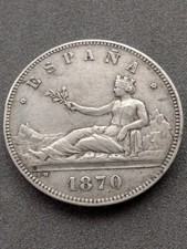 España 5 Pesetas 1870  Silver