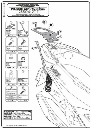 Sr5600m givi attacco bauletto - attacco,