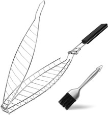 Griglia Pesce Barbecue, Cestini per Barbecue in Acciaio Inossidabile Con Spazzol