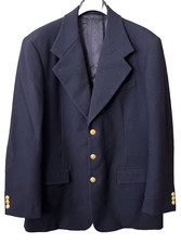Giacca blazer cappotto sportivo uomo 42 su misura inglese navy 100% lana 3 bottoni anni 90