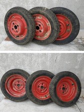 3 RUOTE COMPLETE ORIGINALI RIVERNICIATE PIRELLI CEAT PER VESPA 50 L R N 2.75 X 9