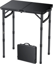 Tavolo Da Campeggio Pieghevole 58X40 Cm,Tavolo Da Picnic in Alluminio Con 3 Alte