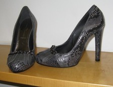 BELLISSIME SCARPE *SCARPE ITALIANE* DECOLLETE' VERA PELLE C/FRANGE GRIGIO MIS.37