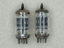 (2) NOS Ei (Audio Research) piastra liscia ECC83 12AX7 tubo con test Germania NOS