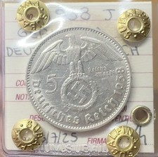 MONETA GERMANIA DEUTSCHES REICH 5 MARCHI 1938 J sigillata BB/SPL SUBALPINA