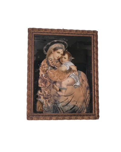 Dipinto vetro la madonna - vetro,