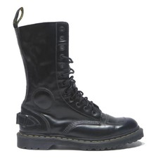 Stivali da combattimento DR MARTENS Neilson da uomo in pelle nera UK 9,5 stringati resistenti robusti