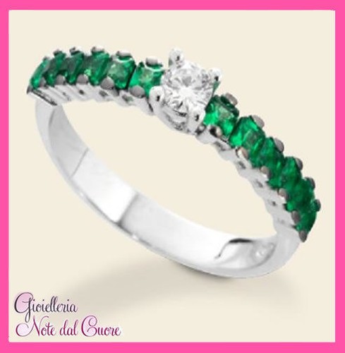 Anello oro bianco 18k - oro, con