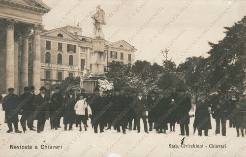 Chiavari nevicata monumento - chiavari,