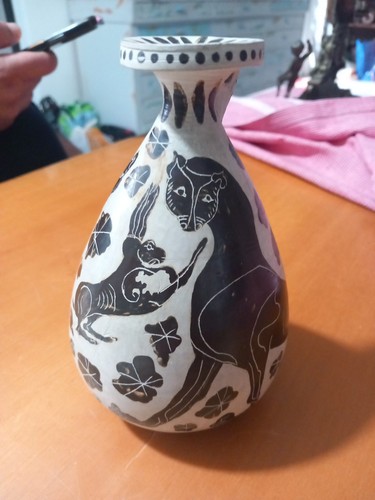 Vaso ceramica decorato - vaso,