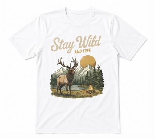 Maglietta bianca stay wild - bianca,