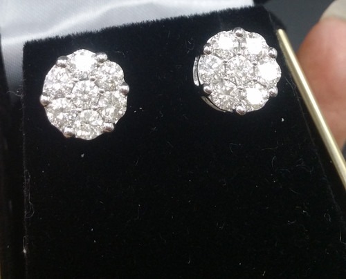 Orecchino perno con diamanti - a,