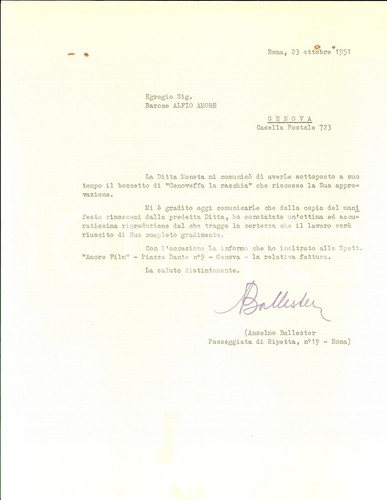 1951 roma lettera - 1951,