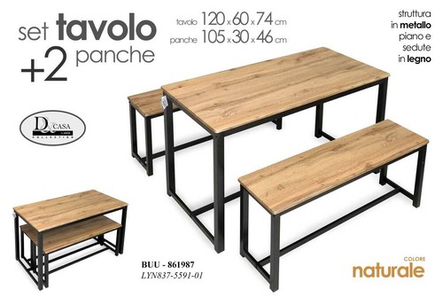 Tavolo panche tavolino - tavolo, 2