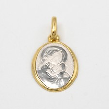 Ciondolo oro giallo e bianco