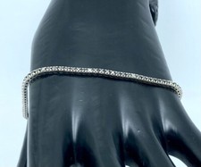 BRACCIALE TENNIS ORO BIANCO 18KT 750 DIAMANTI BIANCHI E NERI BRILLANTE 1,35 CT