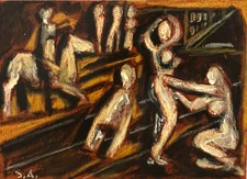  pastello acquerellato fissato con vernice trasparente su cartoncino,     NC 570