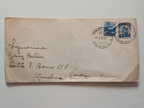 1950 busta monfalcone gorizia - busta,