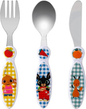 Bing - Set Di Posate per Bambini, 3 Pezzi, Coltello, Forchetta, Cucchiaio