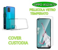 COVER CUSTODIA PELLICOLA VETRO TEMPERATO PER OPPO A52/OPPO A72