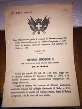 REGIO DECRETO COMUNE di STRIANO è SEP da PALMA CAMPANIA e cost sez elett NOLA
