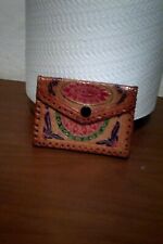 porta spiccioli in pelle lavorata 7,5 x 10 cm vintage leggi descrizione