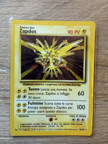 Carta pokémon zapdos - zapdos, 16/102