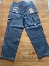 Skater vintage Y2K LL Cool J Jeans skate largo uomo 36x32 Dobby blu grezzo nuovo con etichette RARO