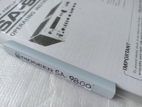 Pioneer 9800 operating - pioneer, sa-9800