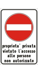 CARTELLO PROPRIETA PRIVATA
