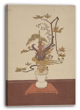 Tela/Cornice Suzuki Harunobu - Ikebana (Flower Arrangement) nello stile Ike-no-