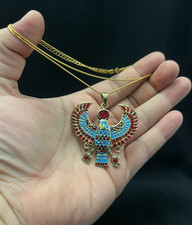Collana Horus Rosso Blu Falco