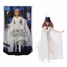 A MANO SPEDISCO SUBITO! Barbie Stevie Nicks Bella Donna bambola in abito bianco nuova