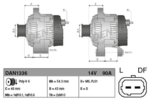 Denso dan1336 alternatore - dan1336,