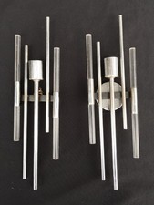 2 appliques design 70 sciolari ? chrome plexiglas lamp wall lampe