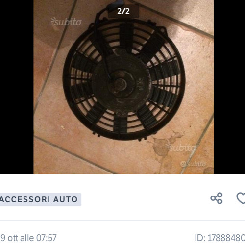 Ventola per radiatore microcar - per,