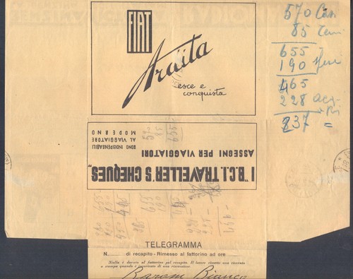 Telegramma 1938 borsalino - telegramma,
