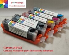 KIT 5 CARTUCCE INCHIOSTRO PER STAMPANTI ALIMENTARI CANON 550bk - 551 y-m-c-bk