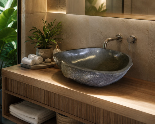 Lavabo pietra fiume - pietra, di