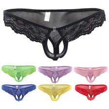 Slip uomo uomo sexy pizzo vita bassa slip tanga nylon aperto sexy pizzo