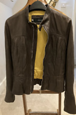 Bellissima giacca donna Dsquared morbida pelle di agnello marrone taglia 42 Eu