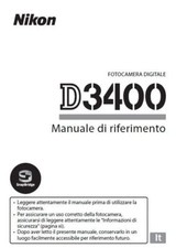 Per Nikon D3400 Manuale Istruzioni Italiano Cartaceo Stampato 15x20cm