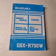 SUZUKI GSX - R750W LIBRETTO USO E MANUTENZIONE ITALIANO - OWNER'S MANUAL 