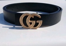 Cintura Gucci Donna Con Logo Brillantinato In Pelle