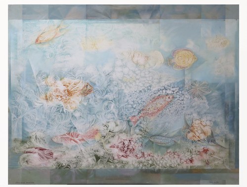Grande quadro vintage dipinto - grande,